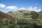 Stunning late Summer landscape of England`s highest mountain, Scafell Pike in the stunning Lake District