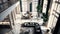 Stunning Lavish apartment interior design, marble floor, High ceilings, High Up view. Generative AI