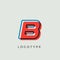 Stunning Letter B with 3d color contour, minimalist letter graphic for modern comic book logo, cartoon headline