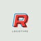 Stunning Letter R with 3d color contour, minimalist letter graphic for modern comic book logo, cartoon headline