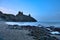 Stunning long exposure low ground evening view of seascape and Black Castle ruins  South Quay  Corporation Lands  Co. Wicklow