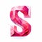 Stunning Low Poly Alphabet Design: Cubism Letter S In Fuchsia