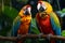 stunning macaw showcasing its vibrant and colorful plumage