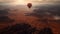 Stunning Martian Landscape: Balloon, City and Vast Red Rock Expanse in Cinematic Hyper-Detail