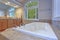 Stunning master bathroom with double vanity cabinet