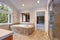 Stunning master bathroom with luxury spa tub.