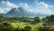 Stunning Matte Painting Of A Lush Grass-covered Hill