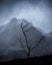 Stunning moody dramatic Winter landscape image of snowcapped Y Garn mountain in Snowdonia