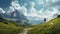 Stunning Mountain Hiking Trail With Meadow View - Professional Photography