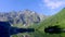 Stunning mountain Lake in the Tatra Mountains at dawn, Poland