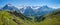 Stunning mountain landscape switzerland, panorama Grindelwald First bernese oberland