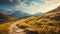 Stunning Mountain Road At Sunset: Vray Tracing, Terragen, And Landscape Mastery