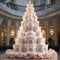 Stunning multi-tiered wedding cake with intricate designs