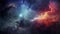 Stunning Nasa-captured Nebula: Photobashing Art With Crimson, Blue, And Misty Atmosphere