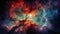 Stunning Nasa Image Blue And Red Nebula In Light Cyan And Amber