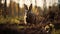 Stunning National Geographic Photo: Majestic Rabbit Walking In Forest At Sunset