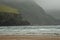 Stunning nature scenery and Keem beach, county Mayo, Ireland. Popular travel area with surfing and sightseeing. Irish landscape.