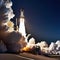 Stunning Night View of Shuttle Launch from