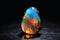 Stunning opal in bright light on a dark background created with generative AI technology