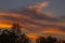 Stunning orange clouds on sunrise, France