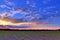 Stunning orange sunset on a landscape in northern germany