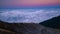 stunning panorama of above the clouds (kawah ijen).