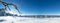 Stunning panorama of snowy landscape in winter in Black Forest - Snow view winter wonderland snowscape background banner with