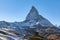 Stunning panorama view of the famous Matterhorn peak from Riffelberg  Station