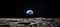 Stunning panoramic perspective of the vibrant blue earth captured from the tranquil lunar surface