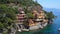 Stunning panoramic view on the beautiful Italian bay of Portofino