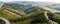 Stunning panoramic views of the mountains and forests. View from observation deck Stezka v oblacich - Sky Walk In the Czech