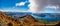 Stunning panoramic views of the scenery from Roys peak walking track in Mt aspiring national park