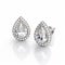 Stunning Pear Shaped Earrings With Halo Stones In 18k White Gold