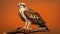 Stunning Photo Of Osprey Perched On Brown Stem With Dramatic Lighting