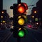 Stunning Photo-realistic Traffic Lights Displaying All Three Colors Simultaneously.