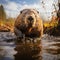 Stunning Photorealistic Beaver Artwork: Ultra-sharp, High Detail, Dynamic Pose