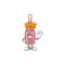 A stunning of pink bottle wine stylized of King on cartoon mascot style