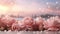 Stunning pink peonies on soft, defocused background with generous room for text overlay