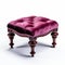 Stunning Pink Velvet Victorian Footstool With Wooden Frame