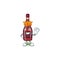 A stunning of red bottle wine stylized of King on cartoon mascot style