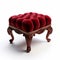 Stunning Red Velvet Ottoman In Baroque Style On White Background