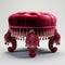 Stunning Red Velvet Victorian Foot Stool 3d Model