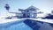 Stunning Rendering Details of a Minimalist Luxury Pool Villa Blueprint Design.