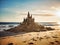 A Stunning Romantic-style Sandcastle on a Beach