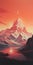 Stunning Science Fiction Mountain Painting At Sunset