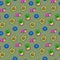 Stunning seamless pattern with insects in flowers in vector. Awe