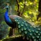 A stunning shot of a peacock displaying its beautiful feathers in all their glory