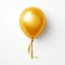 Stunning Shot: A Solo Yellow Balloon Dancing against a Pure White Backdrop!