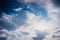 Stunning sky with clouds with sunbeams an autumnal day, cloudscape background