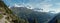 Stunning snow capped peaks of the Alpine ridge of the Mont Blanc Massive.